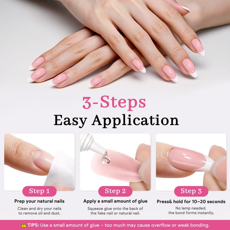 No-Lamp Nail Glue & Remover Set for Press Ons, 10Ml Quick Dry 28 Days Super Strong Hold Glue on Nails, 10G Gentle Easy Removal with Tools Set for Beginner DIY Home, Not for Gel Polish Base Coat Holiday Haul