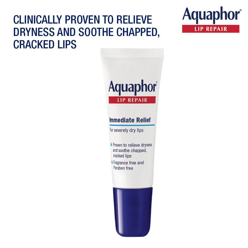 Aquaphor Lip Repair Ointment Moisturizing Lip Balm for Dry and Chapped Lips, 0.35 Fl Oz, Pack of 3