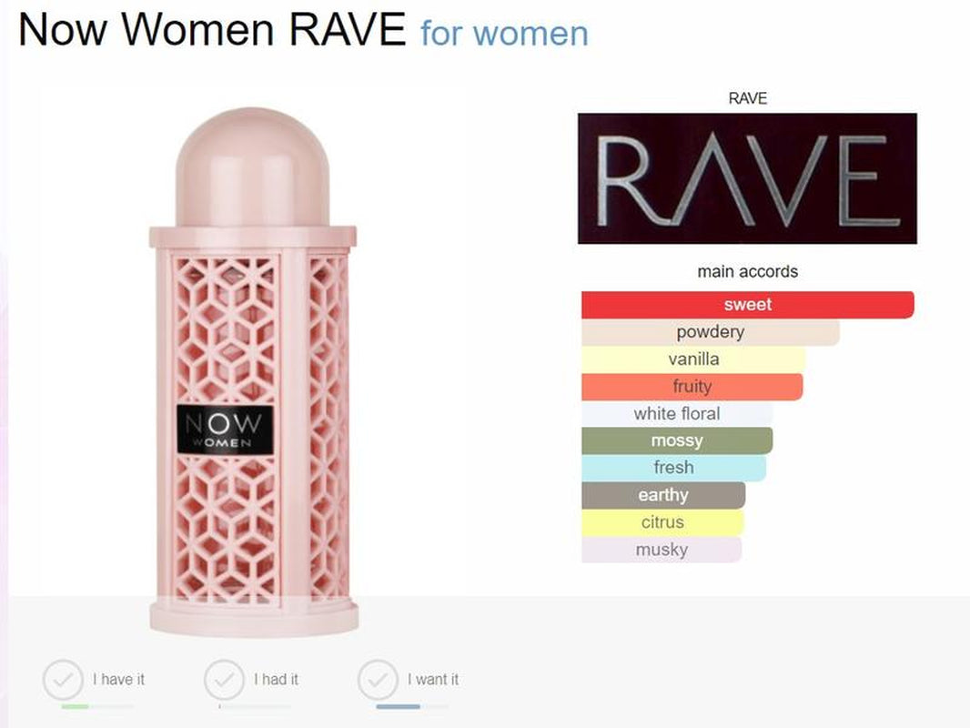 Lattafa Rave NOW Women EDP - 100Ml (3.4Oz) Long Lasting Women’S Vanilla and Floral Perfume Scent Scented I Got You Vanilla