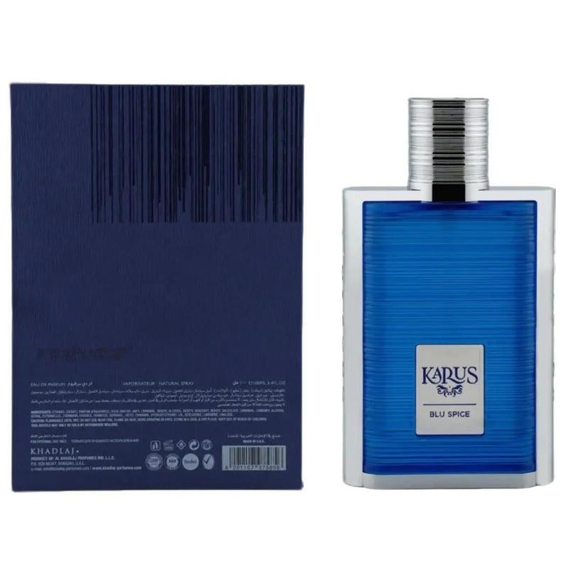 Khadlaj Karus Blu Spice for Unisex Eau De Parfum Spray, 3.4 Ounce
