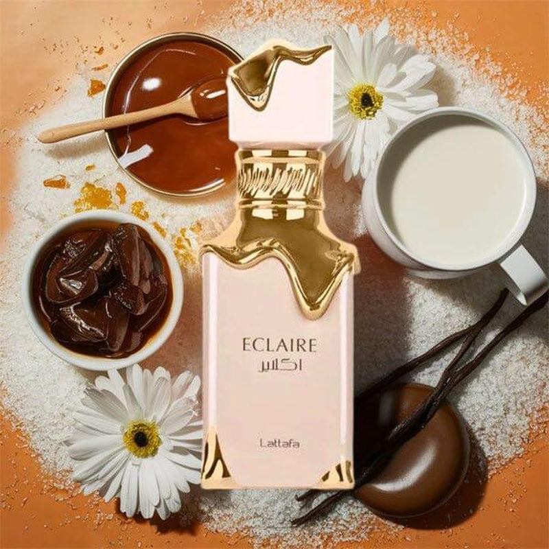 Lattafa | Eclaire | Women'S Parfum | Eau De Parfum | 3.4 Oz (100Ml) | Caramel - Milk - Sugar - White Flower Fragrance | Arabian Perfume