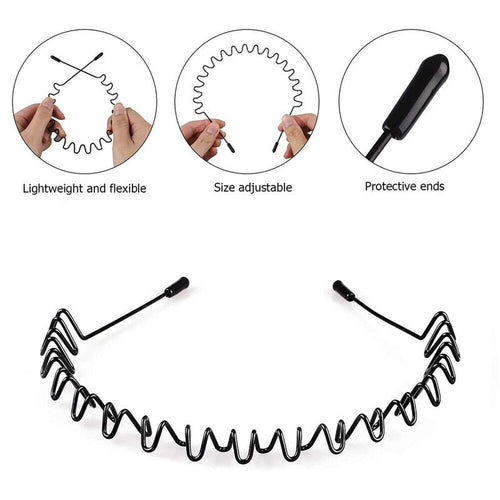 6 Count Metal Hair Headband Wave Style Hoop Band Comb Sports Hairband Men Women Fathersdaygifts Zigzagheadband Twists