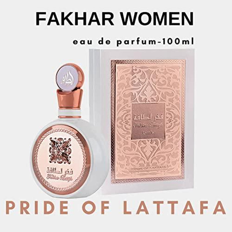 Lattafa Fakhar for Women Eau De Parfum Spray, 3.4 Ounce Perfume Perfume Gift