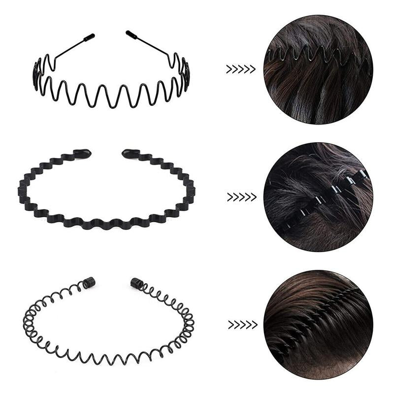 6 Count Metal Hair Headband Wave Style Hoop Band Comb Sports Hairband Men Women Fathersdaygifts Zigzagheadband Twists