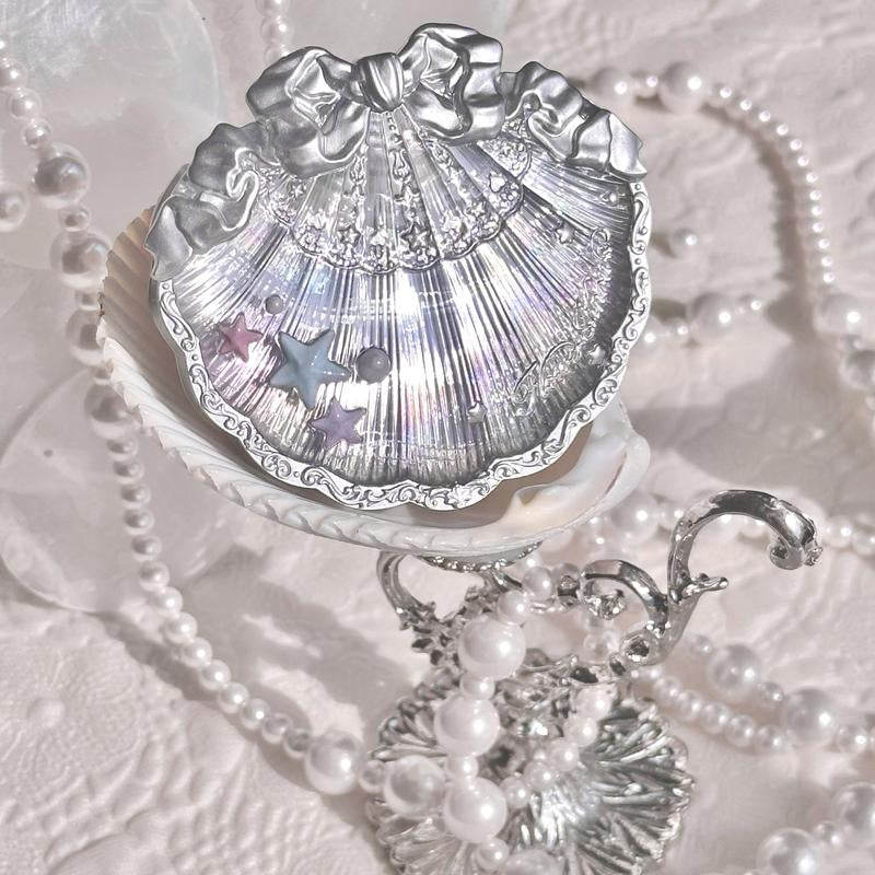 Flower Knows Shell'S Jewel Collection Silk Satin Blush, Natural Cheeks Radiant Glow Finish, Smooth, Blendable Powder, Long-Lasting for High-Pigment Color, Summer Gift, Makeup Beauty Cosmetics