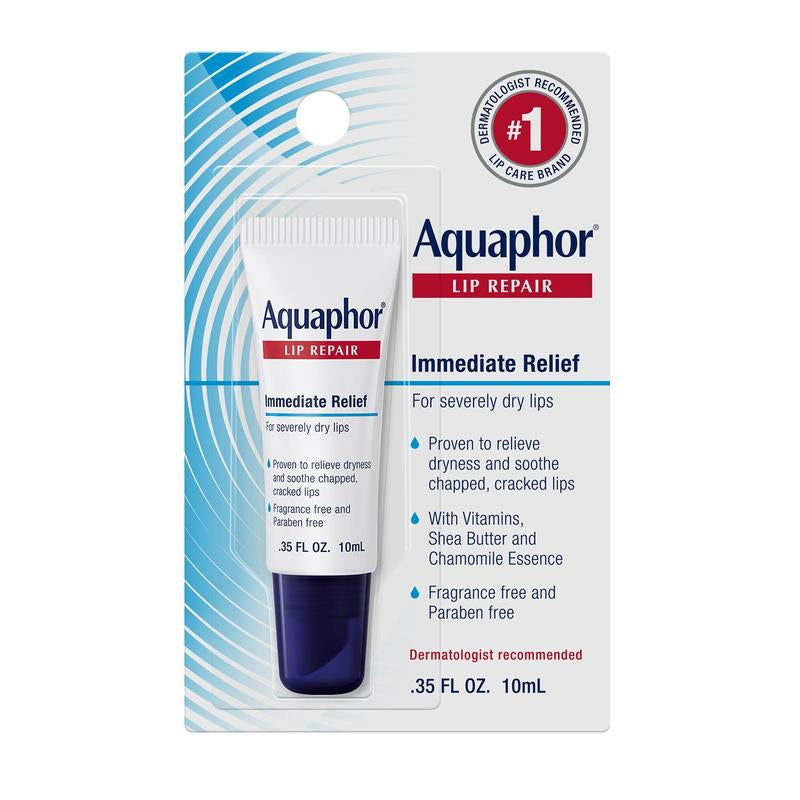 Aquaphor Lip Repair Ointment Moisturizing Lip Balm for Dry and Chapped Lips, 0.35 Fl Oz, Pack of 3