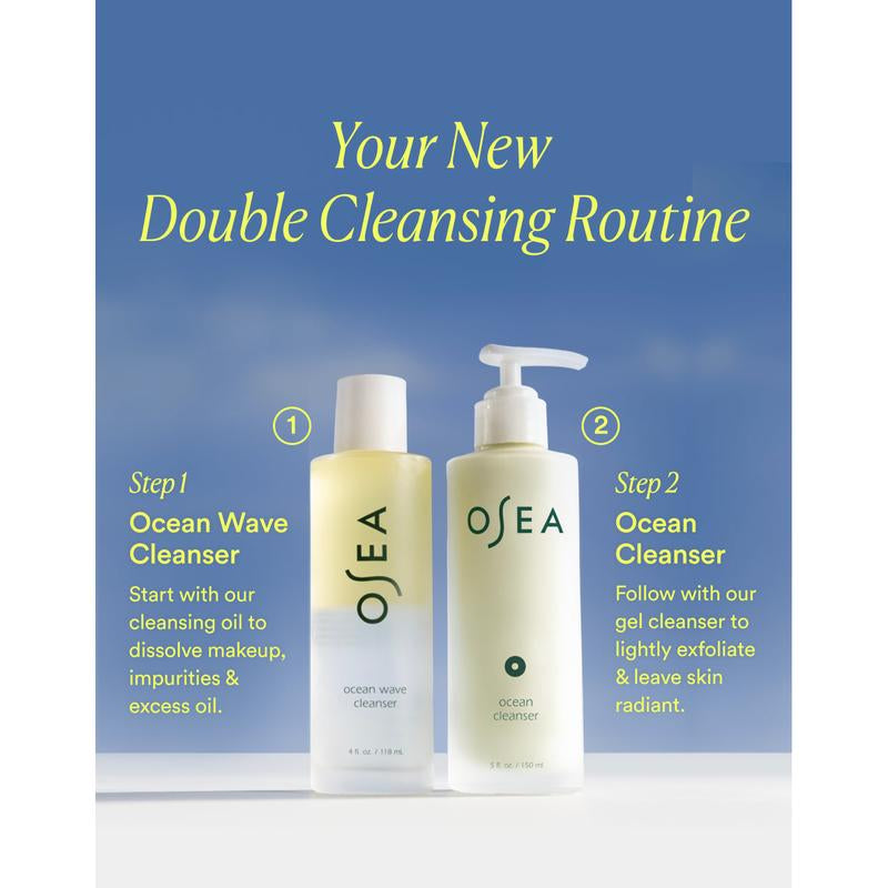OSEA Ocean Wave Cleanser - Hydrating Gentle Makeup Remover for All Skin Types, Lightweight Nourishing Facial Wash Cleansing Dermatologist Tested