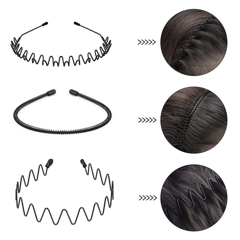 6 Count Metal Hair Headband Wave Style Hoop Band Comb Sports Hairband Men Women Fathersdaygifts Zigzagheadband Twists