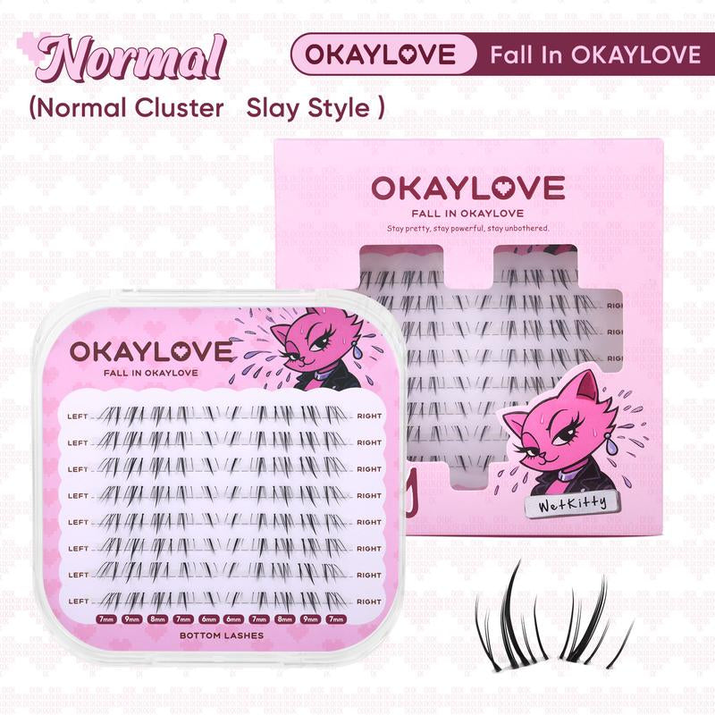 OKAYLOVE Bunny | Bunny Lite Lash Clusters Kit Mang Lash Extension Kit Lightweight Eyelashes Clusters with Waterproof Long-Lasting Lash Bond and Seal,Tweezers and Remover for DIY Eyelash at Home Easily, Natural Makeup Girl Gifts