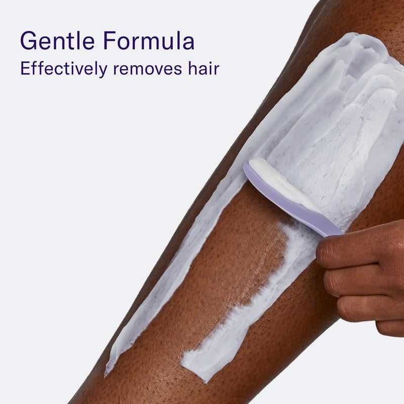 Flamingo Body Hair Removal Cream - Gentle Formula - 200Ml - Iris & Suede Scented - Safe up to 7 Days - Includes Spatula for Touch-Free Application