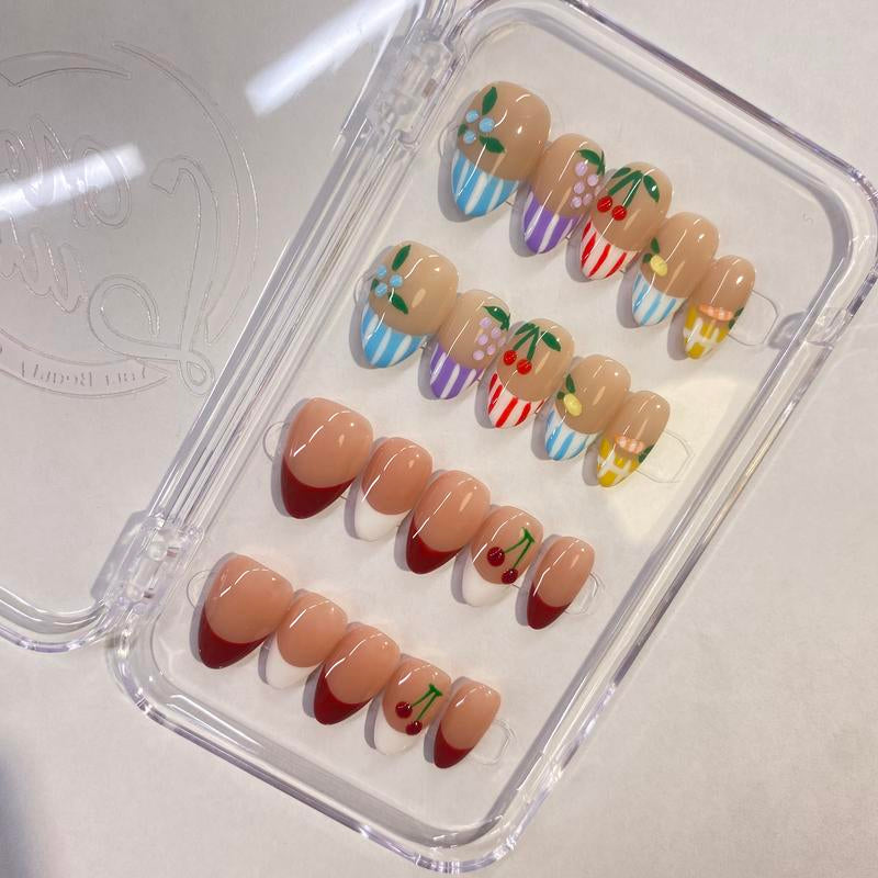 Nailluna |Twin Set Offer Collection | 2 Designs | Uniqueflared Shape |Handmade Press Ons | Cute, Thick, Durable Nail Art Gift Set | Sparkly Studded Rhinestone | Spakly Rhinestones