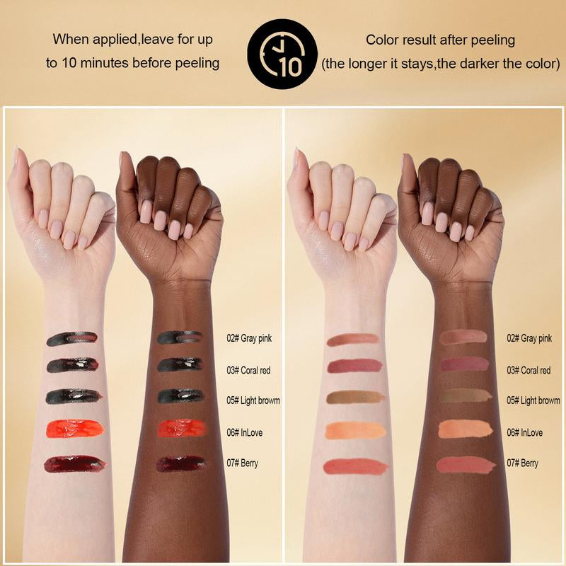 KISSIO Lip Stain ,Peel off Lip Liner Stain and Lip Care Oil,Transfer Proof,Long Lasting and Waterproof Lip Tint,Matte Finsh,Lip Combo,