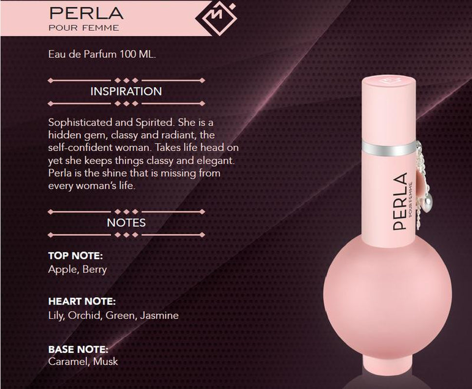 Mirada Perla Pour Femme 3.4 Oz (100 ML) Eau De Parfum | Elegant Sophisticated Fruity Floral Perfume for Women