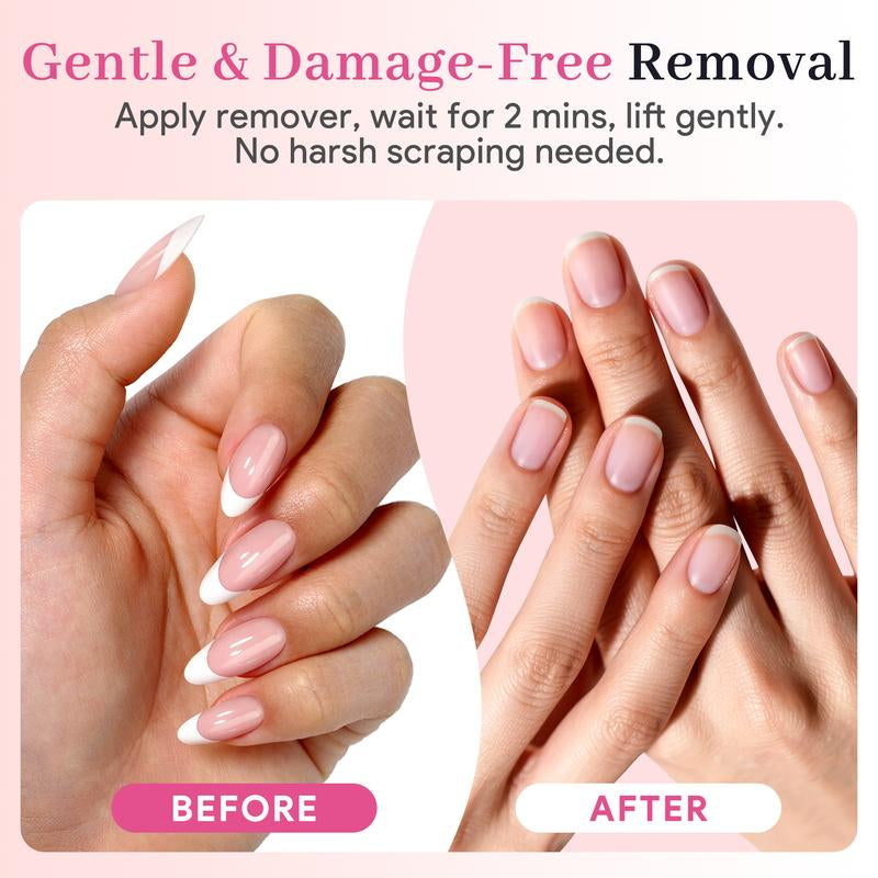 No-Lamp Nail Glue & Remover Set for Press Ons, 10Ml Quick Dry 28 Days Super Strong Hold Glue on Nails, 10G Gentle Easy Removal with Tools Set for Beginner DIY Home, Not for Gel Polish Base Coat Holiday Haul