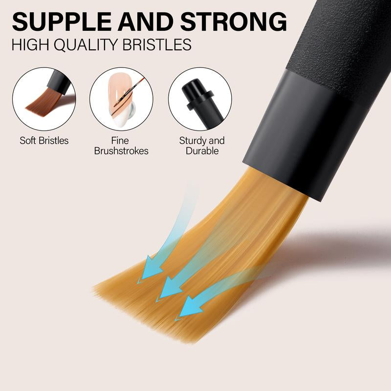 Aillsa Nail Art Brush Set with 12Pcs Replaceable Tips – Multifunctional Nail Brushes for DIY Nail Art Design Gel Nail Brush for Gel X Nail Liner Brush Salon Ideal Gift for Girls Polish Manicure Cutics Cosmetic #Tiktokshopblackfriday